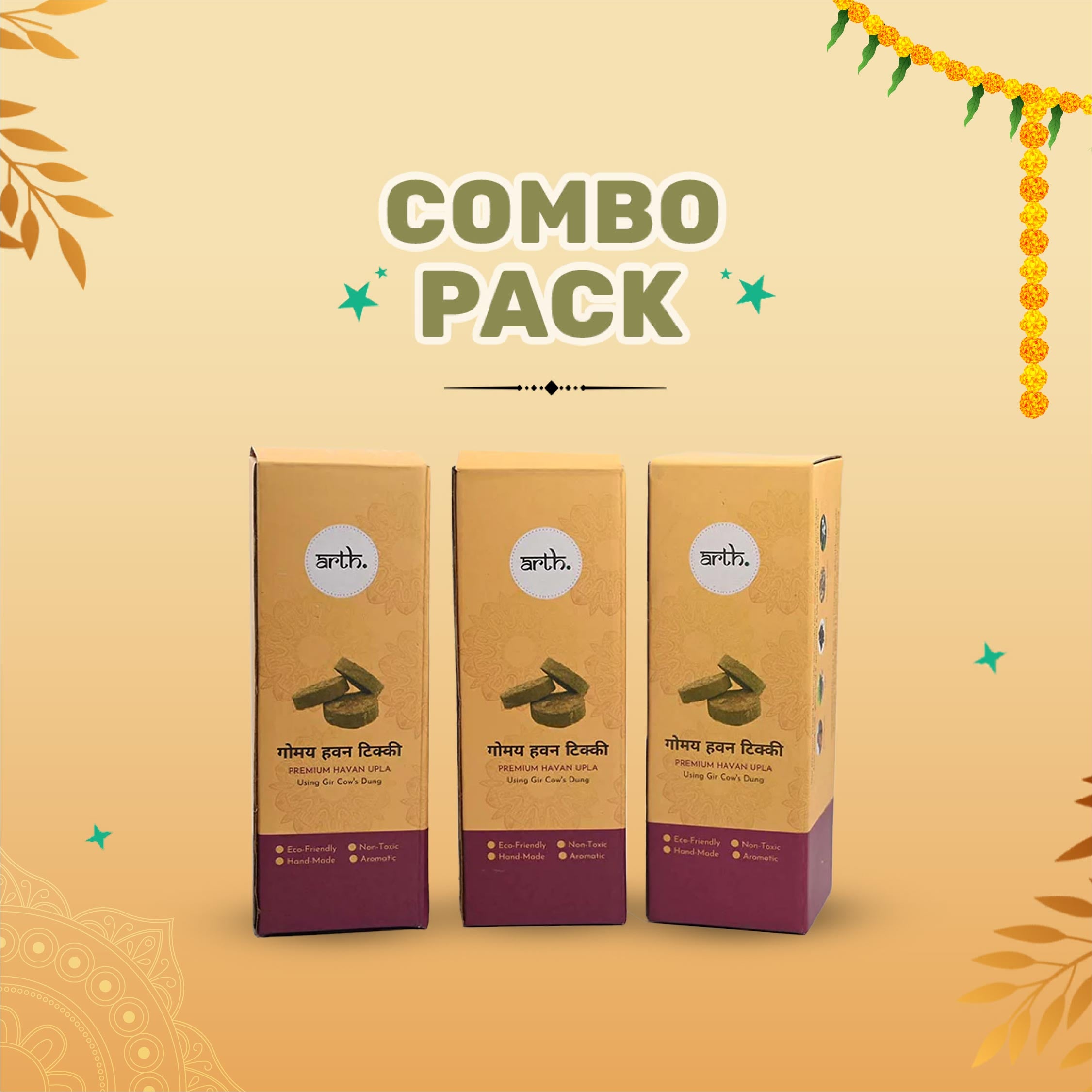 100% Natural & Organic Havan Tikki (Panchgavya)- Pack of 3