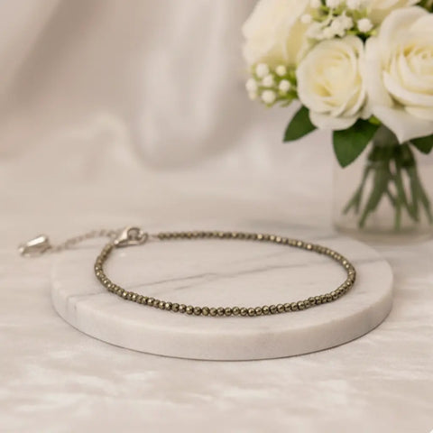 Certified Raw Pyrite Anklet - For Money and Career Growth