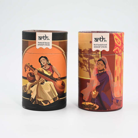 Red Sandalwood & Natural Havan Dhoop Sticks Combo