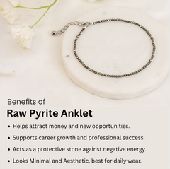 Certified Raw Pyrite Anklet - For Money and Career Growth