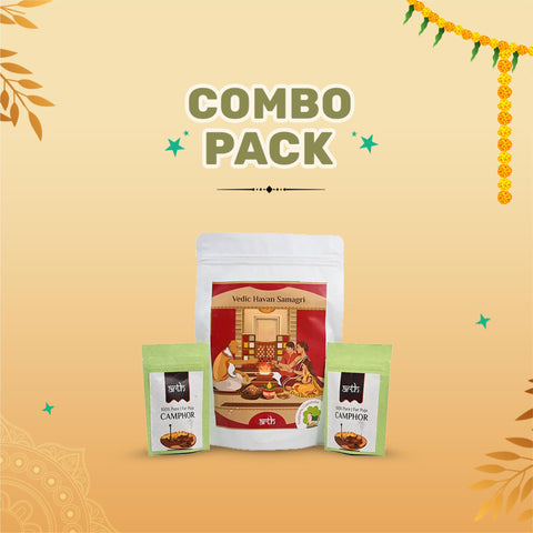 Vedic Havan Samagri (400gm) + 2 Packs of Camphor (One Pack contains 24 camphor tablets)